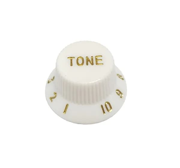 Ручка потенциометра Parts, Fender Style, левосторонняя, метрическая, тон, белая