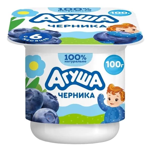 Творог детский фруктовый Агуша черника 3,9% БЗМЖ 100 г