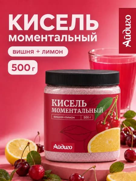 Моментальный кисель, в банке, вишня-лимон, 500г