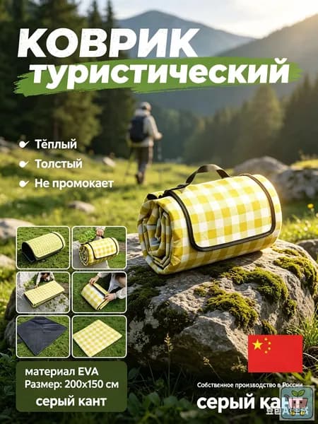 коврик пляжный для пикника отдыха складной для галькиaa