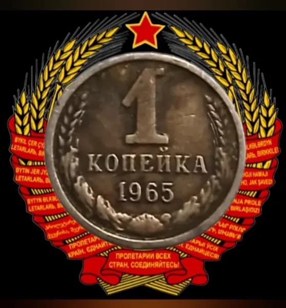 Монета 1 копейка 1965 года СССР