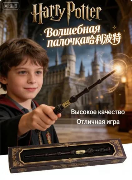 Палочка Гарри Поттера стреляющая огнем Свет-звуковой эффект Для хэллоуина/косплея/праздника Универсальный подарок