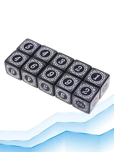 10 шестигранных кубиков для настольных игр