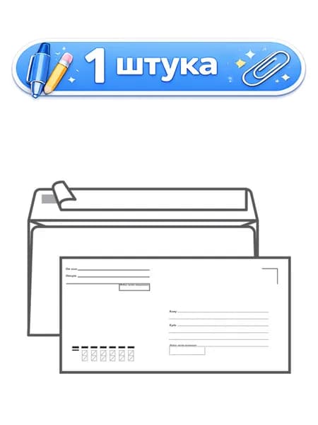 Конверт 110х220 к/к, отр. пол, без окна Е65.1000.2, 76418,070634