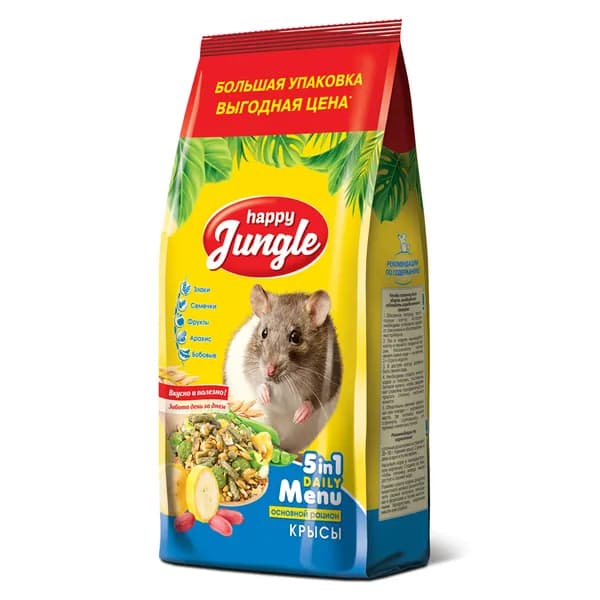 Хэппи Джангл (Happy Jungle) J123 Корм для крыс 900г, 89443
