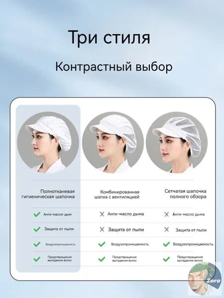 Гигиеническая шапочка для пищевого производства с козырьком