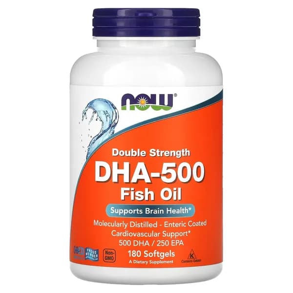 NOW Foods, Двойная концентрация DHA-500, 180 мягких капсул