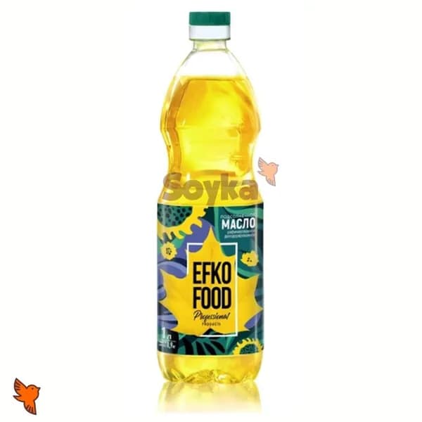 Масло подсолнечное рафинированное Efko food, 1л