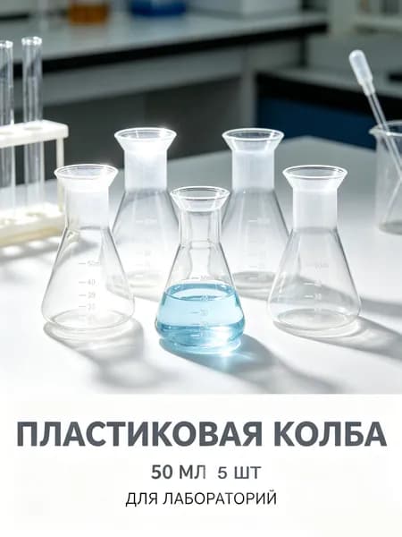 Лабораторные Бутылки Для Химических Исследований С Прозрачным Корпусом 50 Мл 5 Штук 8.00X5.00X5.00Cm