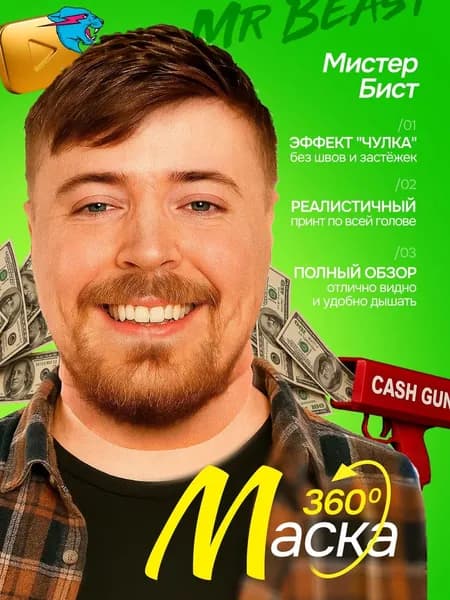 Маска Мистер Бист Mr Beast