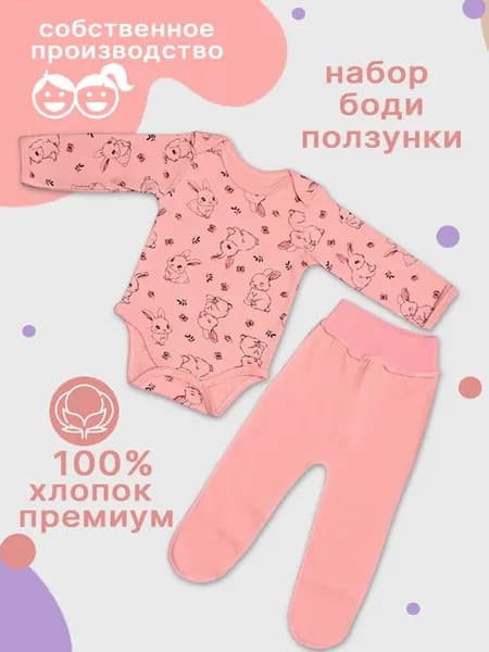 Боди для новорожденных с ползунками