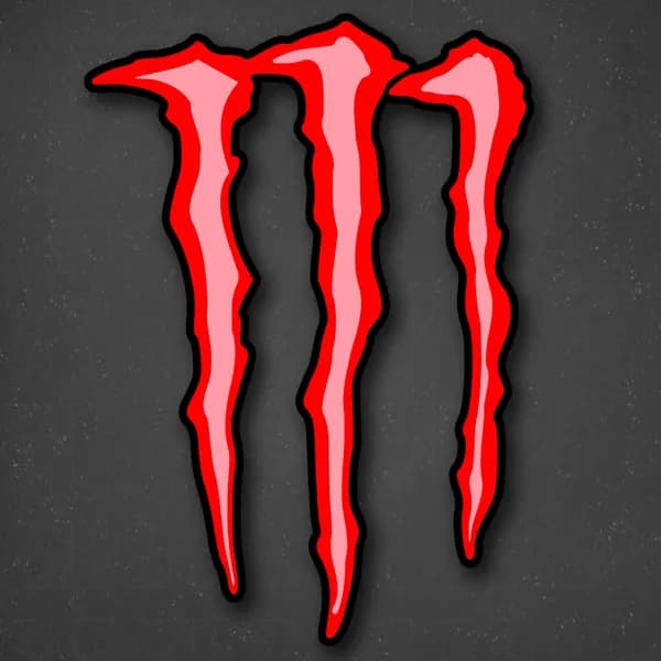 Наклейка на авто "Monster - красная" 17x24 см