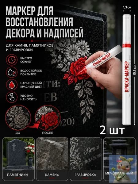 Маркер Лаковый, толщина: 2.5 мм, 2 шт.для каллиграфии, для выделения текста