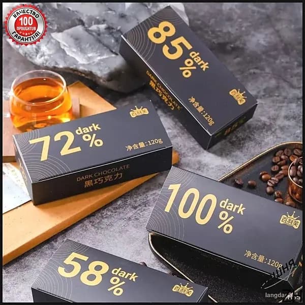 Выбранный шоколад из кокаола 72%Без 1Коробка 24 шт сахара Вкус горький