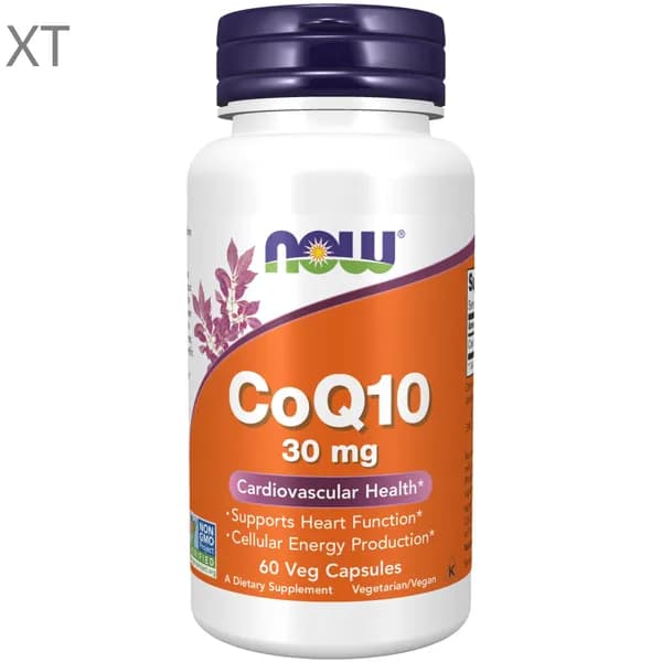 Now CoQ10, Коэнзим Q10, 30мг 60 капсул, Антиоксиданты, для сердца и сосудов, для кожи, для зрения