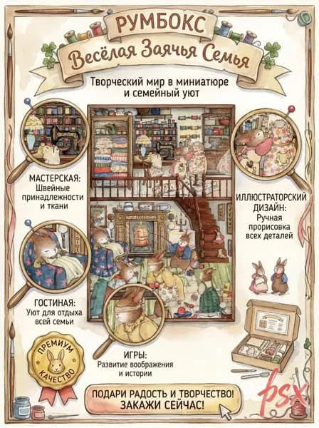 Румбокс-Антистресс "Весёлая заячья семья"