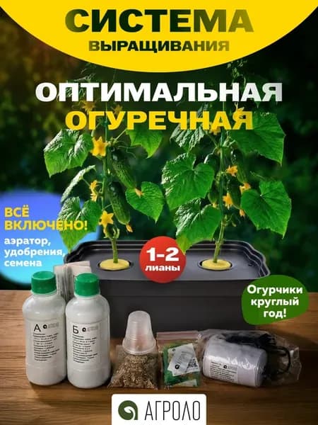 Гидропонная система Огуречная Черная с аэратором