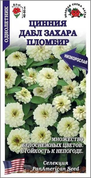 Цинния Дабл Захара Пломбир /Сотка/ 5 шт/*