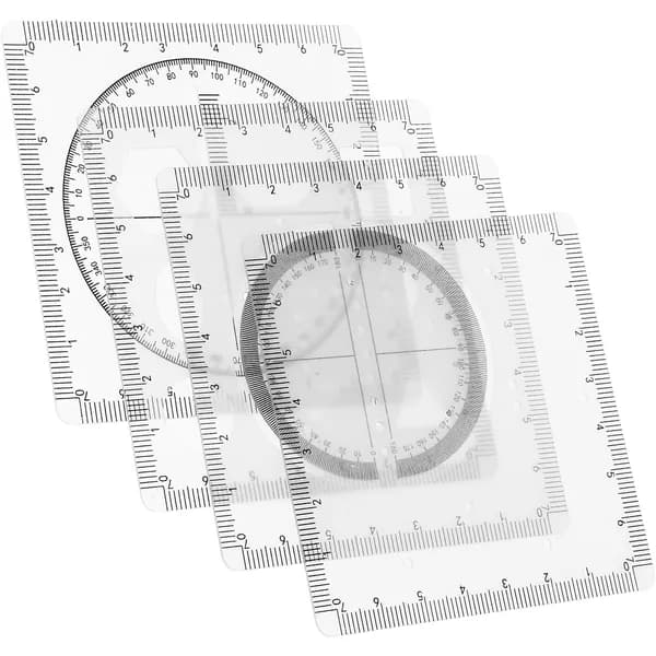 Комплект прозрачных геометрических линеек для построения фигур и измерения углов