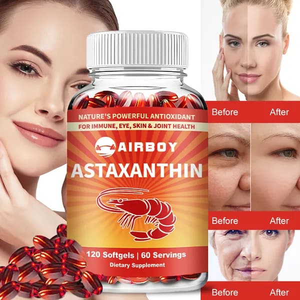 Биологически активная добавка Airboy Astaxanthin помогает поддерживать здоровье глаз, кожи, суставов и иммунной системы.