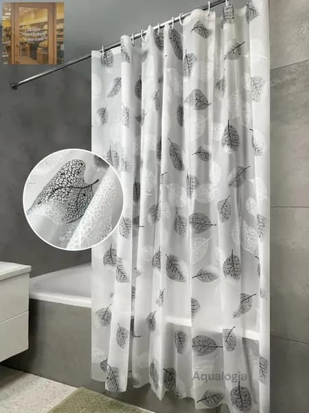 Aqualogia Штора для ванной виниловая, высота 200 см, ширина 180 см.