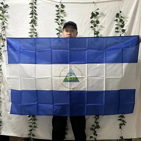 100-70 Фон и баннер TIKI с национальным флагом Никарагуа, полиэстеровый подвесной декор для праздников, вечеринок и тематических мероприятий, яркое оформление интерьера и улицы