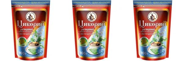 Русский цикорий Цикорий, С экстрактом стевии, растворимый, 100 г, 3 уп