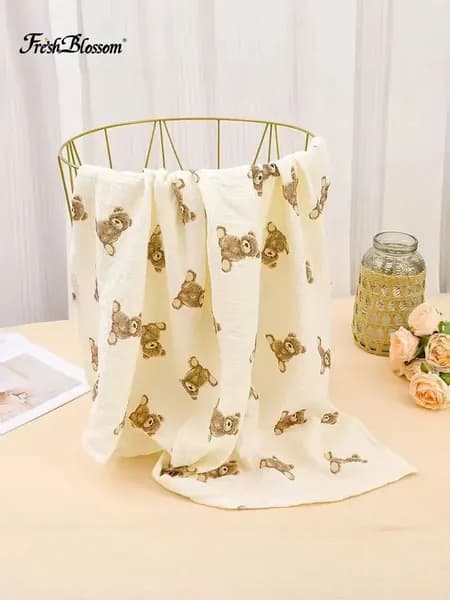 Fresh Blossom Плед 100x100 см хлопок жаккардовый животные хаки