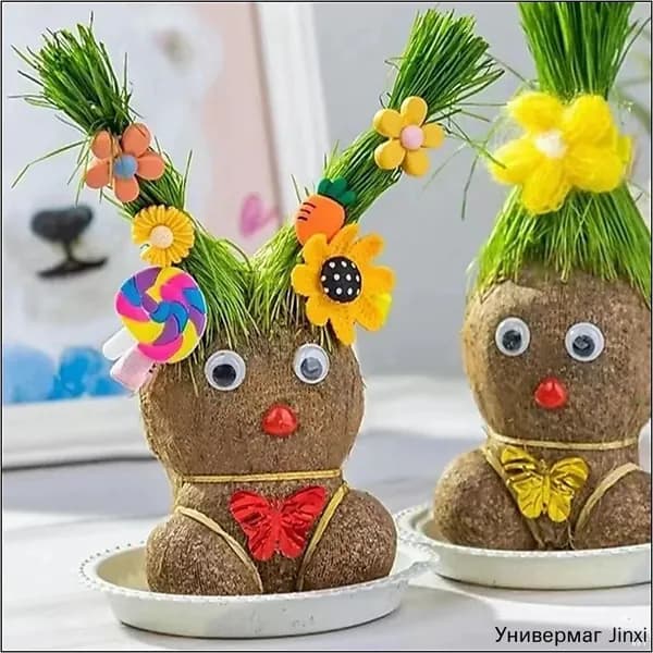 Эксклюзивная кукла для проращивания травы обучающая игра для детей от 5 лет