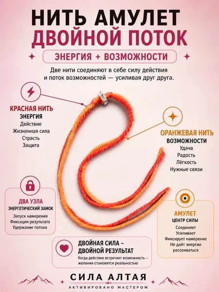 Нить с амулетом "Энергия + Возможности"