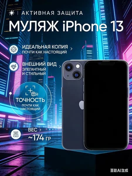 Муляж iPhone 13 черный - копия телефон для детей