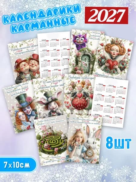 Набор карманных ламинированных календарей
