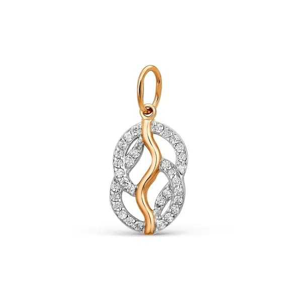 Подвеска на шею с фианитами из красного золота 375 пробы 585GOLD