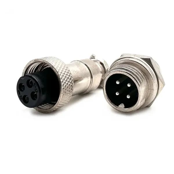 Разъем GX12M-4B штекер 4pin, GX12M-4A гнездо 4pin
