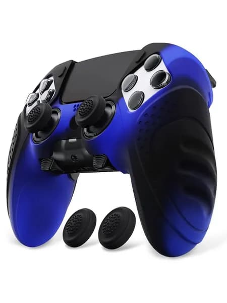 PlayVital чехол Guardian Edition для PS5 Edge контроллера, антискользящий эргономичный защитный кейс с накладками на стики, синий/черный