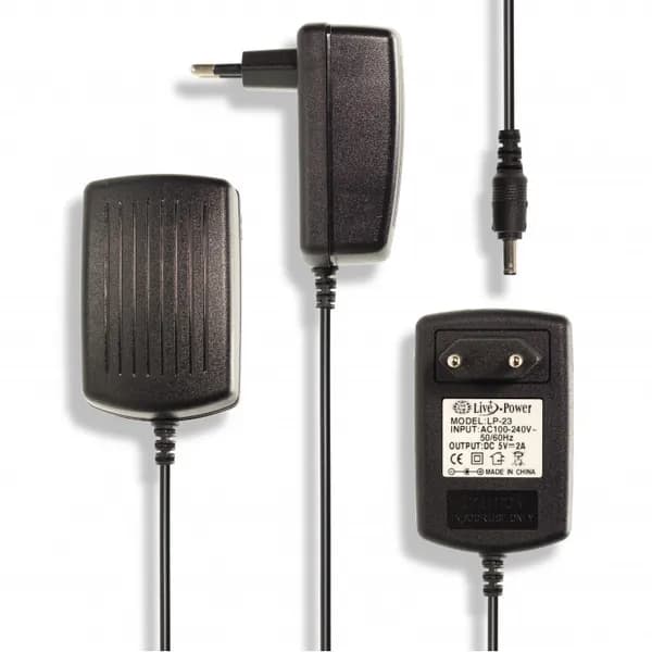 Универсальный блок питания, адаптер 220 - 5V/2A, шнур 1 м, штекер 3,5*1,35 мм Live-Power (подходит для приставок Т2, видеонаблюдения, световых лент и т.д.)