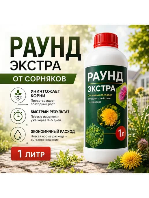 Раундап средство от сорняков гербицид Глифосат,1литр