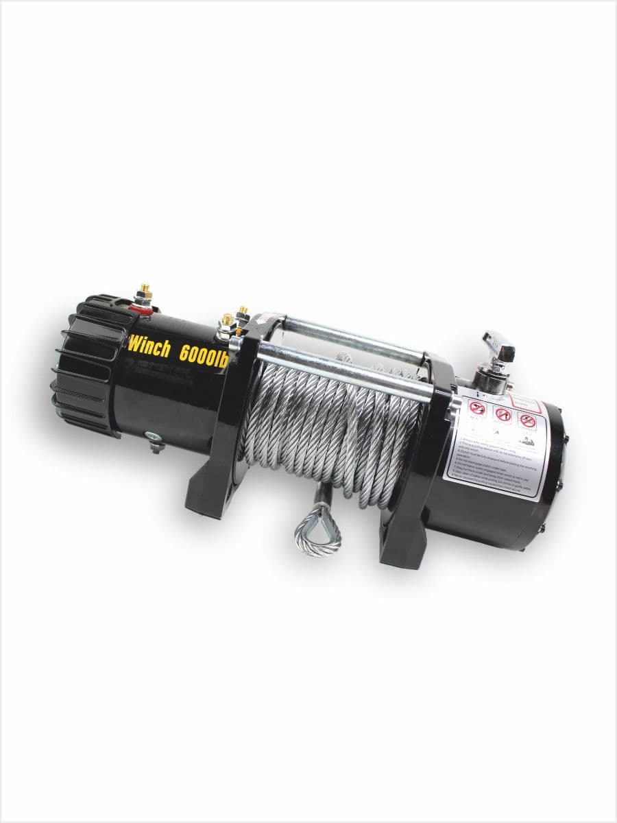Лебедка электрическая 12v Автомобильная электролебедка тяговое усилие 6000 LBS / 2722 кг (блок управления влагозащищен) стальной трос