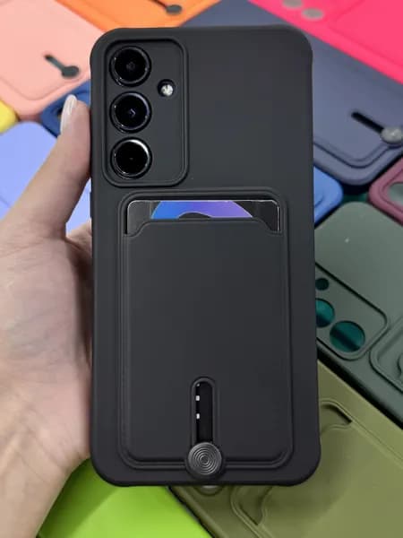 Samsung Galaxy A55 черный с карманом для карт.