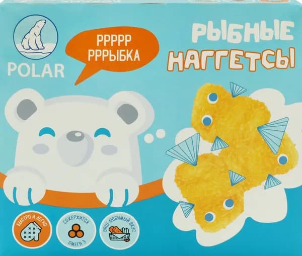 Наггетсы тресковые POLAR Медвежонок, в панировке, 300г. 3 шт.