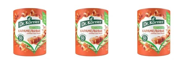 Dr. Korner Хлебцы хрустящие Кукурузно-рисовые карамельные, 90 г, 3 уп