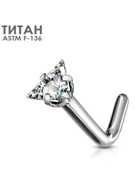 Титановый пирсинг-лабрет с куб.цирконием