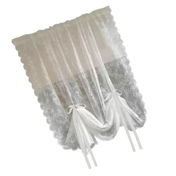 Белые кружевные гардины из вуали, - 150Х100см