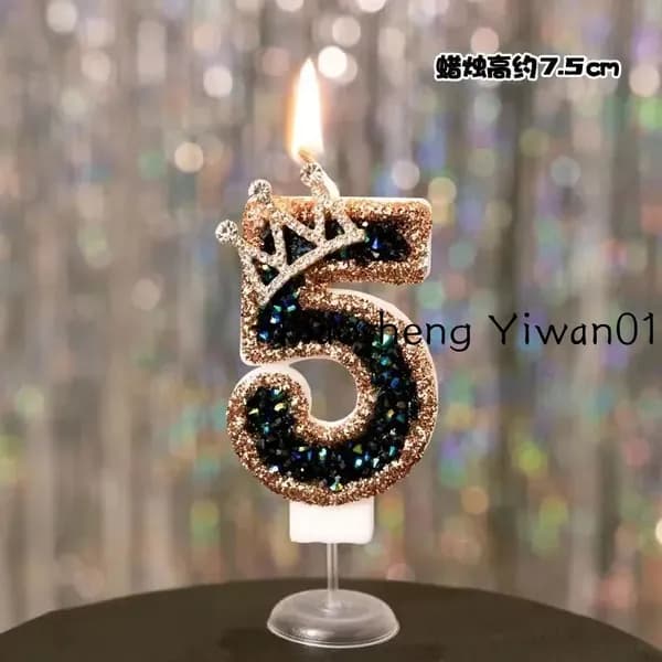 Свечи для торта цифра 5 "Без отдушки", 7.5 см, 1 шт