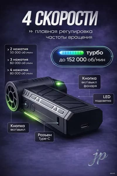 Воздуходувка аккумуляторная для ПК и авто
