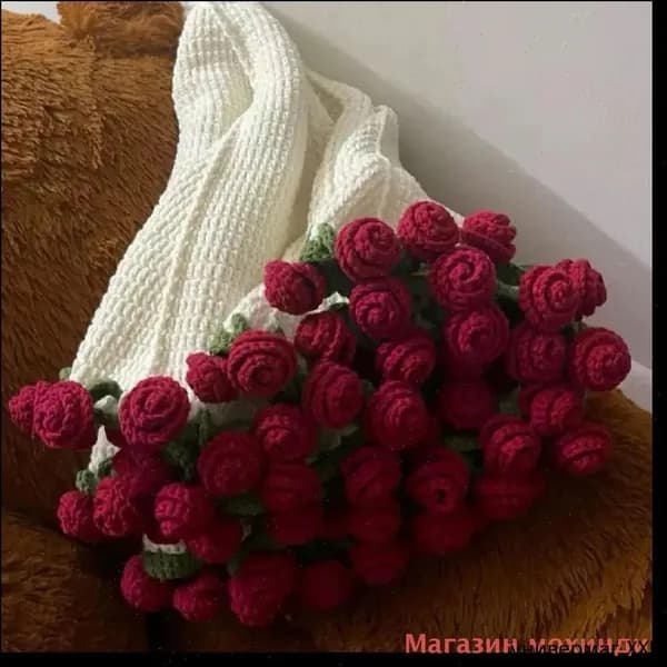 Плед вязаный , Софт, 70 см х 70 см