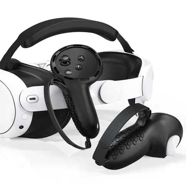 чехол из силикона и PU для контроллера Oculus Quest 3, черный, не мешает сигналу