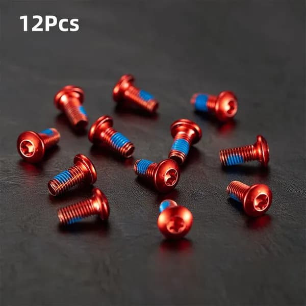 T25 Комплект болтов 12 шт. для крепления тормозного диска, болты красный цвета M5x9