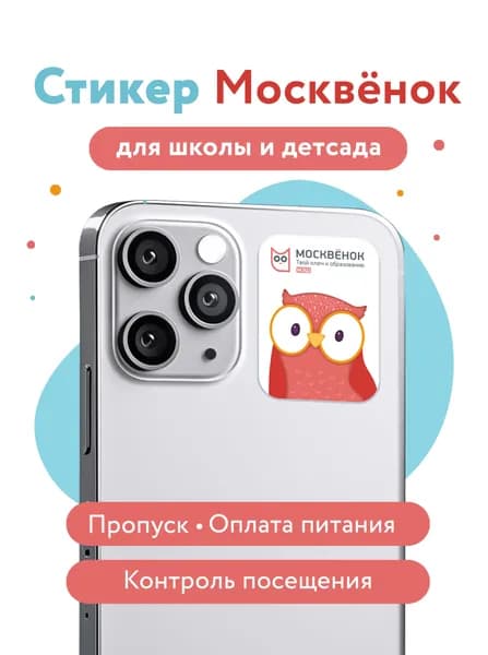 Стикер Москвенок, пропуск карта в школу "Сова"