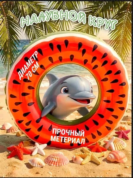 Надувной круг Арбуз, круг для плавания 70см